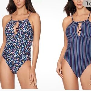 Vera Bradley Floral‎ and Striped One-Piece reversible Swimsuits